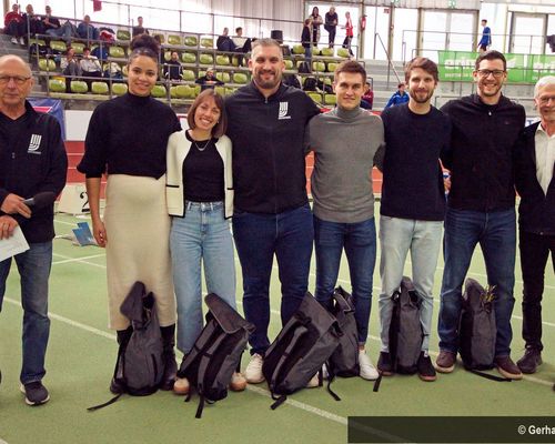 Verabschiedung der Top-Athlet:innen bei den BW Leichtathletik Hallen-Finals
