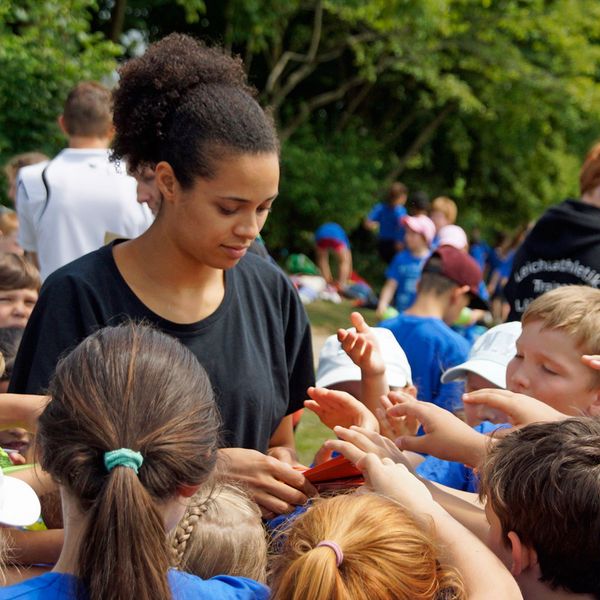 Kinderleichtathletik vor Ort am 28. Juni 2018 in Stuttgart-Degerloch