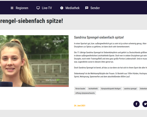 Sandrina Sprengel bei regioTV