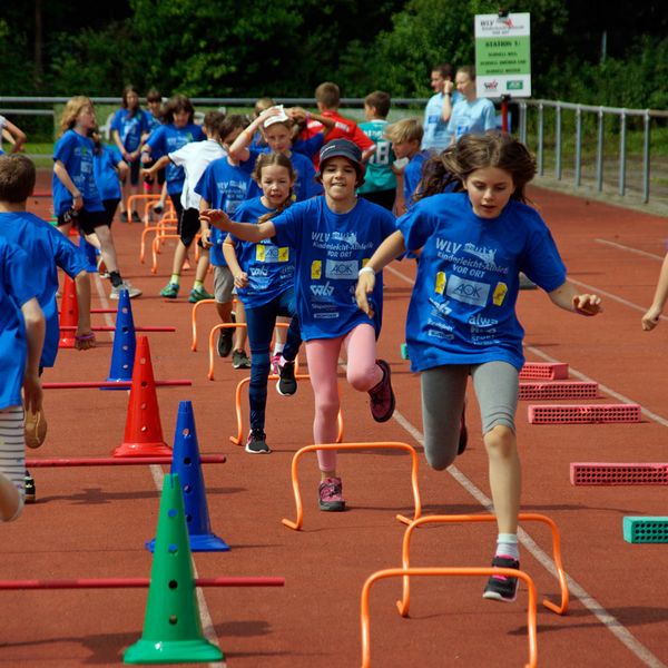 Kinderleichtathletik vor Ort am 28. Juni 2018 in Stuttgart-Degerloch